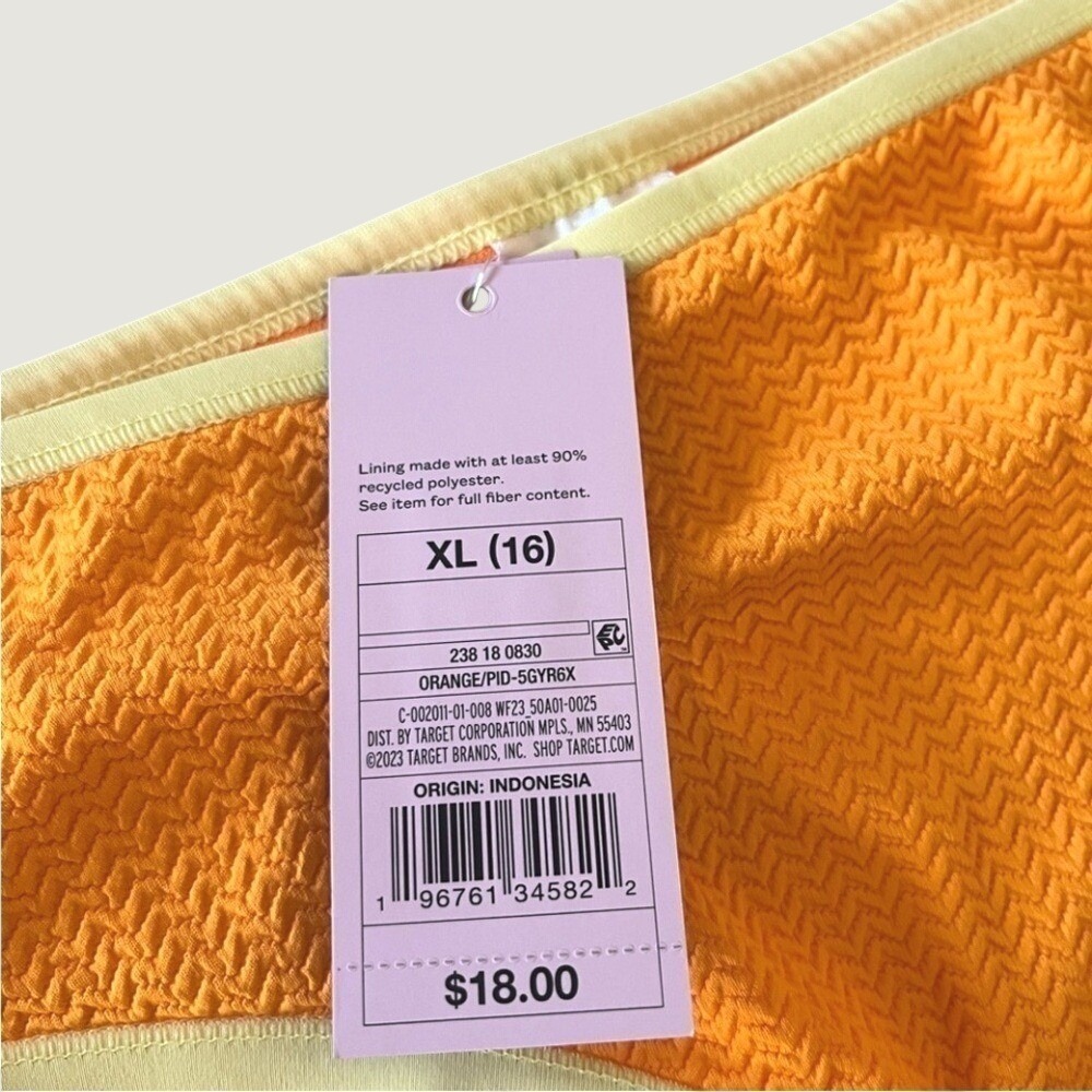 Wild Fable Low Rise Medium Coverage Bikini Bottom Womens XL Orange Yellow NWT - Picture 4 of 7
